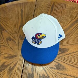 Adidas White Cap with KU Jayhawks Logo